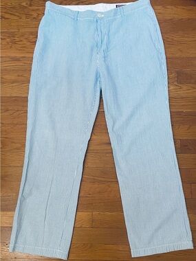 Vineyard Vines Blue and White Striped Seersucker Club Pants 36 x 30